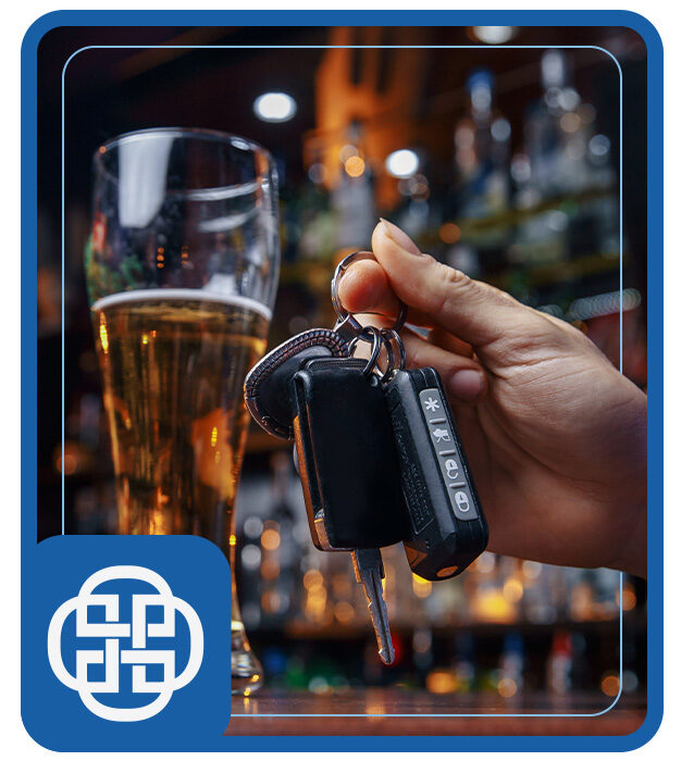 Handing over car keys at a bar